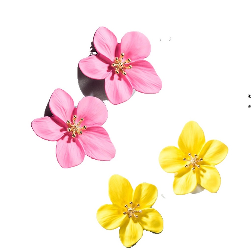 Set of Two Floral Hibiscus Earrings